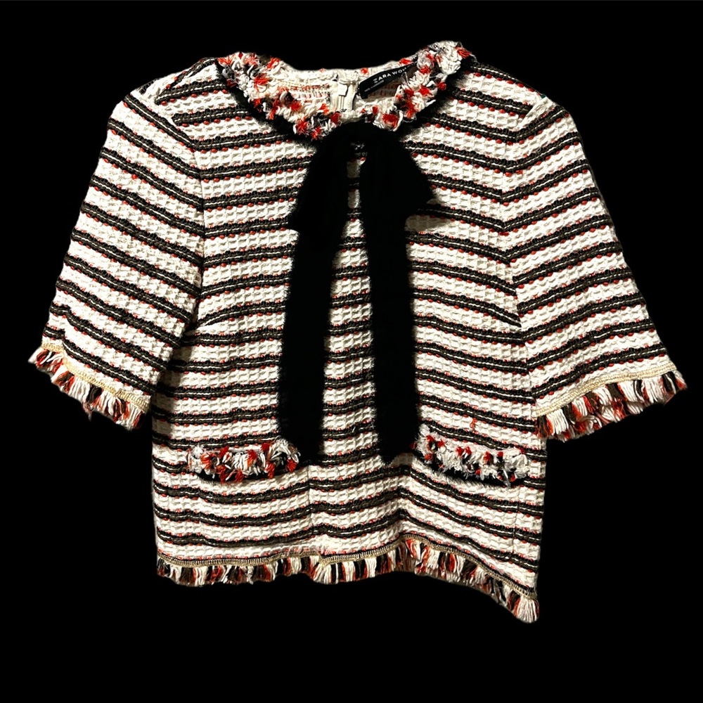 Zara tweed top sz. XS